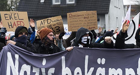 Gegendemonstration zu einer AFD Veranstaltung in Duisburg-Homberg