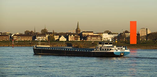 Flusslandschaften:  Rheinorange Duisburg-Ruhrort / Rheinufer